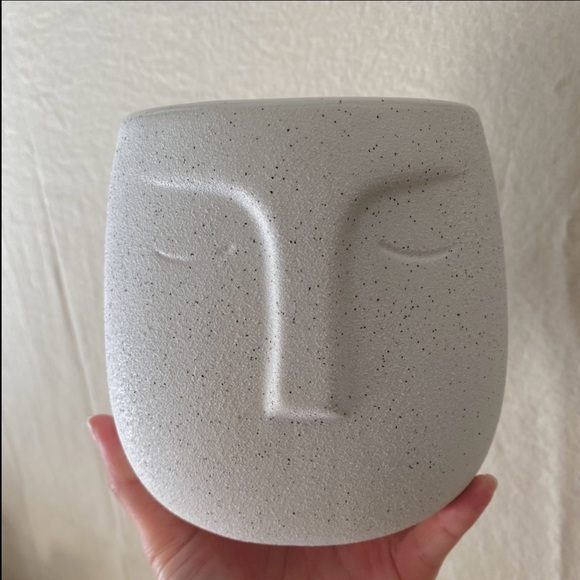 Ceramic Face Vase - Planter - Textured Ceramic Vase - Picture 2 of 11